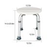 Medical Bathroom Safety Shower Tub Aluminium Alloy Bath Chair Bench with Adjustable Height With grab bar White YF