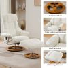 010-Ergonomic Recliner Chair with Ottoman, Modern Chenille Fabric Massage Swivel Lounge Chair with Footrest, Adjustable Backrest for Home or Offi