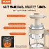 VEVOR Baby Food Maker, 500W Baby Food Processor with 300 ml Glass Bowl, SUS304 Stainless Steel 4-Blade Baby Food Puree Blender Steamer Grinder for Foo