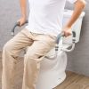 VEVOR Raised Toilet Seat, 3.5" Height Raised, 300 lbs Weight Capacity, for Standard Round Toilet, Aluminum Handrail, with EVA Armrest Padding