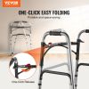 VEVOR Folding Walker Aluminum Mobility Walker Aid with Adjustable Height 350LBS