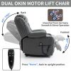 Dual Motor Infinite Position Up to 350 LBS Leatheraire Power Lift Recliner Chair