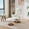 010-Ergonomic Recliner Chair with Ottoman, Modern Chenille Fabric Massage Swivel Lounge Chair with Footrest, Adjustable Backrest for Home or Offi