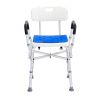 400lbs Shower Chair Bath Bench Arms Back Adjustable Height for Inside Tub