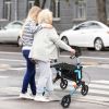 Aluminum Frame Folding Lift Walker Blue RT