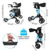Aluminum Frame Folding Lift Walker Blue RT