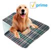 Pack of 12 Reusable Underpads 36 x 48. Washable Incontinence Bed Underpads. Bold Colors and Plaid Pattern. Polyester