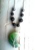 EMF 5G Shielding Necklace Crescent Moon Shungite Hematite Green Aventurine Black Tourmaline