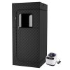 The portable single-person sauna is equipped with 9 temperature Settings and a 90-minute timer