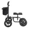 VEVOR Folding Knee Scooter, Carbon Steel Steerable Knee Walker with Height-Adjustable Handlebar & Knee Pad, 12" All-Terrain Wheel, Dual Brakes