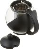 Pride Of India Tempered Glass 3-Cup Tea Pot w/Removable Steel Infuser, 25 Fluid Ounces 25 oz