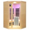 Low Electro Magnetic Frequency Front door with heating panel Two persons Hemlock Far infrared corner Indoor sauna room