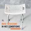 VEVOR Shower Chair, Adjustable Height Shower Stool with Built-in Handles, Shower Seat for Inside Shower or Tub