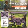 VEVOR Wagon Stroller for 2 Kids, Push Pull Quad Collapsible Stroller with Adjustable Handle, Encircling Harness Removable Canopy,4 Wheels w/ Brakes,Mu