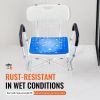 400lbs Shower Chair Bath Bench Arms Back Adjustable Height for Inside Tub
