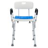 400lbs Shower Chair Bath Stool Seat Height Adjustable for Bathtub Shower