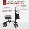 Steerable Knee Walker, Foldable Knee Scooter with Dual Braking System, Adjustable Height, Crutch Alternative, Black