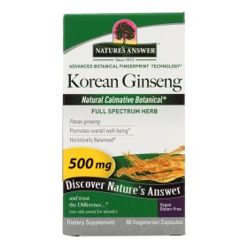 Ginseng Root  - Korean, by Nature's Answer - 50 Vegetarian Capsules