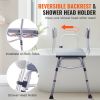 VEVOR Tub Transfer Bench for Bathtub, Adjustable Shower Seats for Adults, Lightweight Shower Bench for Elderly and Disabled