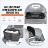 VEVOR All-Terrain Stroller Wagon, 2 Seats Foldable Expedition 2-in-1 Collapsible Wagon Stroller, Includes Canopy, Parent Organizer, Snack Tray & Cup H