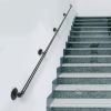VEVOR Pipe Stair Handrail, 13FT Staircase Handrail, 440LBS Load Capacity Carbon Steel Pipe Handrail, Industrial Pipe Handrail with Wall Mount Sup