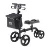 VEVOR Folding Knee Scooter, Carbon Steel Steerable Knee Walker with Height-Adjustable Handlebar & Knee Pad, All-Terrain Solid Wheels, Dual Brakes