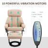 HOMCOM Massage Recliner Chair with Ottoman, 360° Swivel Recliner and Footstool, 10 Point Vibration, PU Leather Reclining Chair with Side Pocket and Re