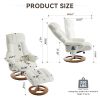 010-Ergonomic Recliner Chair with Ottoman, Modern Chenille Fabric Massage Swivel Lounge Chair with Footrest, Adjustable Backrest for Home or Offi