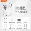 VEVOR Raised Toilet Seat, 7-Position Height Adjustment 19.3" - 25.2", 350lbs Weight Capacity, with Comfort Padded Aluminum Frame