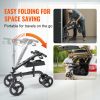 VEVOR Folding Knee Scooter, Carbon Steel Steerable Knee Walker with Height-Adjustable Handlebar & Knee Pad, All-Terrain Solid Wheels, Dual Brakes