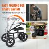 VEVOR Folding Knee Scooter, Carbon Steel Steerable Knee Walker with Height-Adjustable Handlebar & Knee Pad, 12" All-Terrain Wheel, Dual Brakes