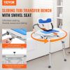 VEVOR Sliding Tub Transfer Bench Shower Chair with 360 Degree Swivel Seat 400LBS