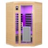 Low Electro Magnetic Frequency Front door with heating panel Two persons Hemlock Far infrared corner Indoor sauna room