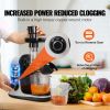VEVOR Slow Masticating Juicer, Cold Press Juicer Machine with Reverse Function, Quiet Motor Slow Juicer, Juice Extractor Maker Easy to Clean with Brus
