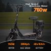 WHOSU 750W Electric Scooter with Seat for Adults - 25 MPH, 29 Mile Range, 14" Pneumatic Tires - Supports riders up to 330 LBs.