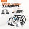 VEVOR Shower Wheelchair 17.5in Al Alloy Commode Bathroom Wheelchair for Disabled