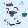 Black Shower Commode Wheelchair, Seniors Bedside Commode Chai