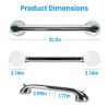 2Pcs Shower Grab Bars with Powerful Suction Cups 21.7in Long Waterproof Rustproof Bathroom Stool Bathtub Handicap