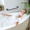 2Pcs Shower Grab Bars with Powerful Suction Cups 21.7in Long Waterproof Rustproof Bathroom Stool Bathtub Handicap