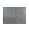 Queen Size Murphy Bed Wall Bed with Closet,Gray