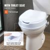 VEVOR Raised Toilet Seat, 4" Height Raised, 300 lbs Weight Capacity, Universal Toilet Seat Riser, Screw Rod Locking, with Toilet Seat, for Elderl