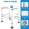 Toilet Safety Rails for Elderly Adjustable Toilet Safety Rails Stand Alone Toilet Safety Frame with Adjustable Heights Width for Elderly Pregnant