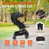 VEVOR Standard Baby Infant Stroller, Toddler Stroller with 95°-150° Adjustable Backrest & & 0/90°Adjustable Footrest & One-click Folding, Newborn Stro