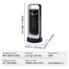 VEVOR Electric Space Heater with Thermostat Remote Control, 1000W/1500W 2-Level Adjustable Quiet Ceramic Heater Fan