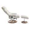 010-Ergonomic Recliner Chair with Ottoman, Modern Chenille Fabric Massage Swivel Lounge Chair with Footrest, Adjustable Backrest for Home or Offi
