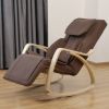 Full massage function-Air pressure-Comfortable Relax Rocking Chair;  Lounge Chair Relax Chair with Cotton Fabric Cushion Brown
