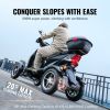 VEVOR Heavy Duty 4-Wheel Mobility Scooters for Seniors & Adults 450lbs Capacity - 40 Miles 3-Speed Long Range, 500W All Terrain Electric Recreational