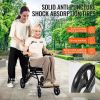 VEVOR Wheelchair Aluminum Alloy Transport Chair Foldable 15.75-In W Seat 220lbs