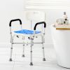 400lbs Shower Chair Bath Bench Arms Back Adjustable Height for Inside Tub