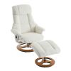 010-Ergonomic Recliner Chair with Ottoman, Modern Chenille Fabric Massage Swivel Lounge Chair with Footrest, Adjustable Backrest for Home or Offi
